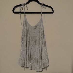 EUC ASOS Light Blue & Silver Embellished Camisole Top
